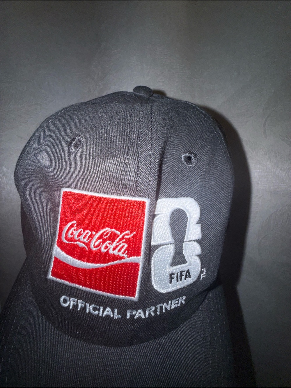 Coca-Cola Black Cap with Red Logo and White FIFA Embroidery